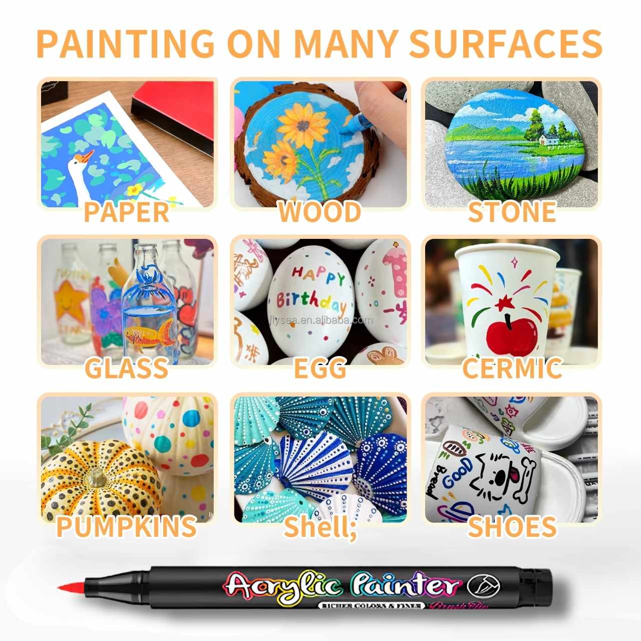 PaintAcrylic, acrylic markers (12 pieces) - Image 4
