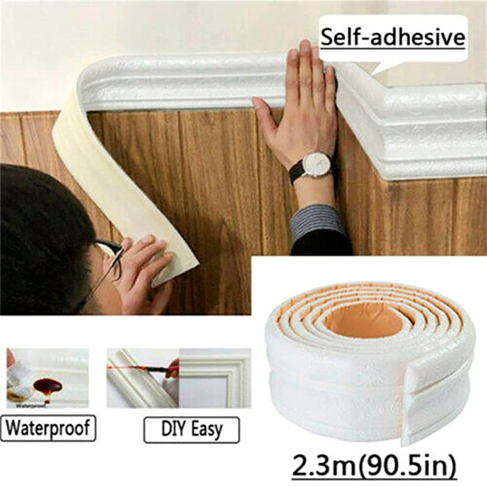 The 2.3 m long tape wall sticker is the perfect choice for wall finishes!