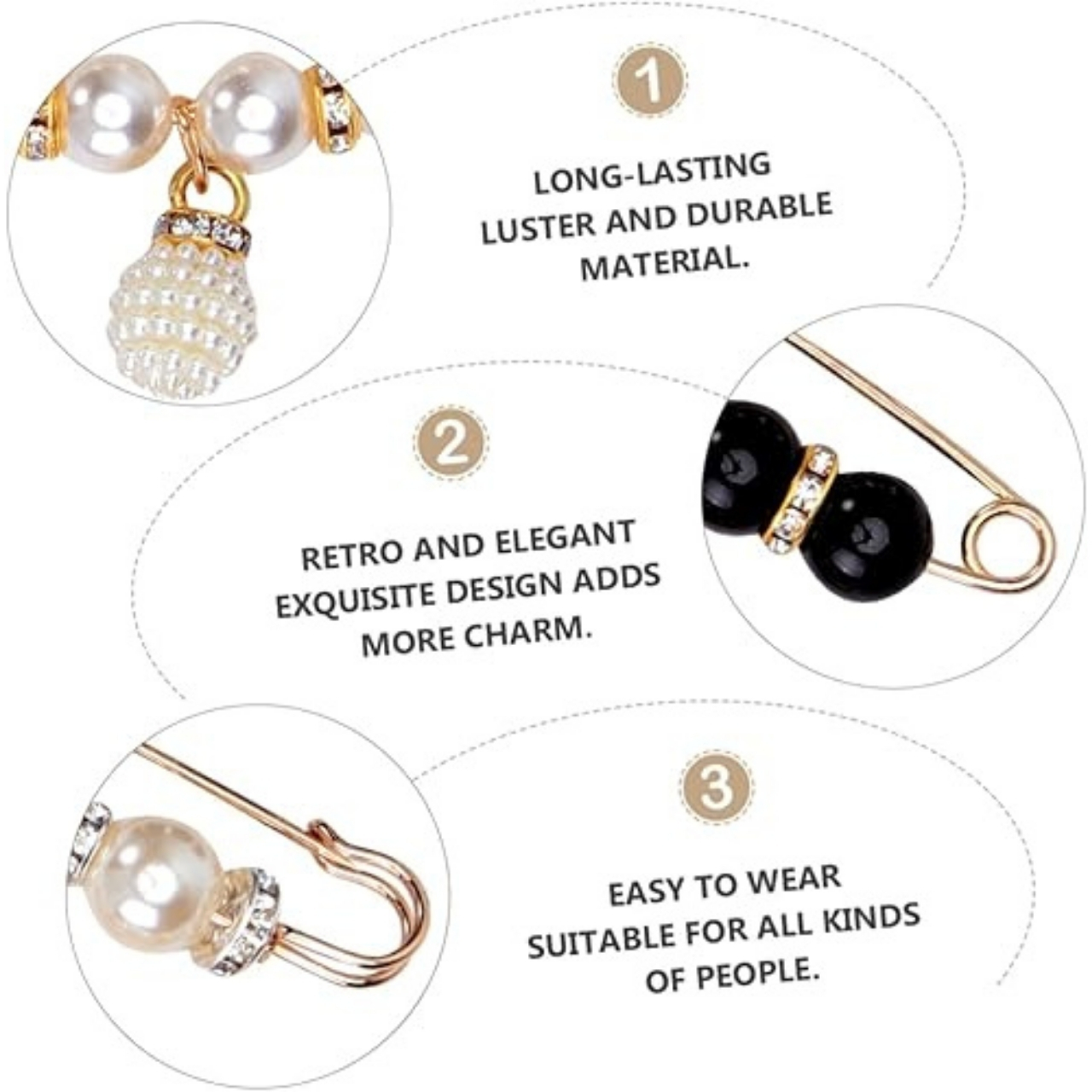 Pearls, elegant belt buckles (12 pieces) - Image 5