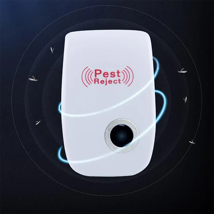 A repeller emits high-frequency waves that repel pests.