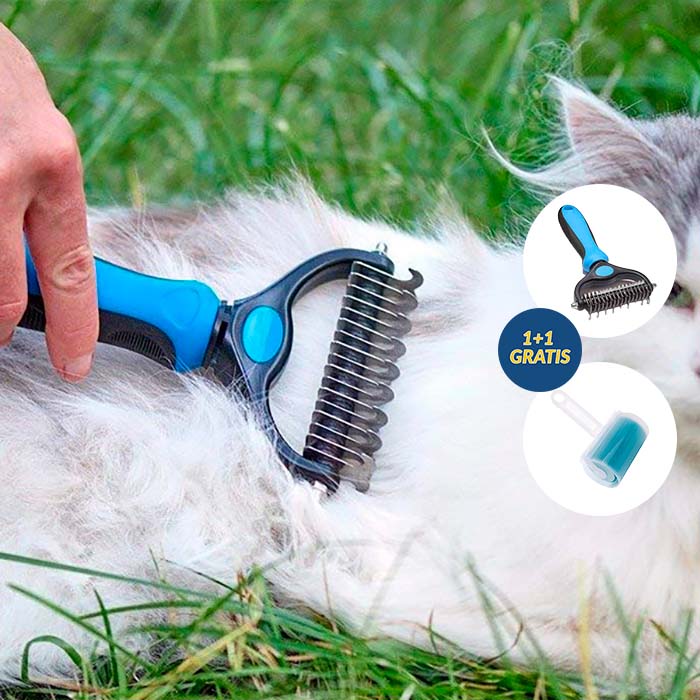 PetBundle, double-sided brush for shedding + hair removal roller GRATIS - Image 2