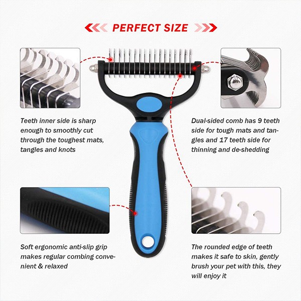 Double-sided brush for medium and long hair