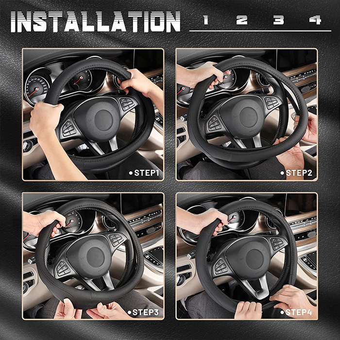 PremiumCover, multifunctional faux leather steering wheel cover - Image 9