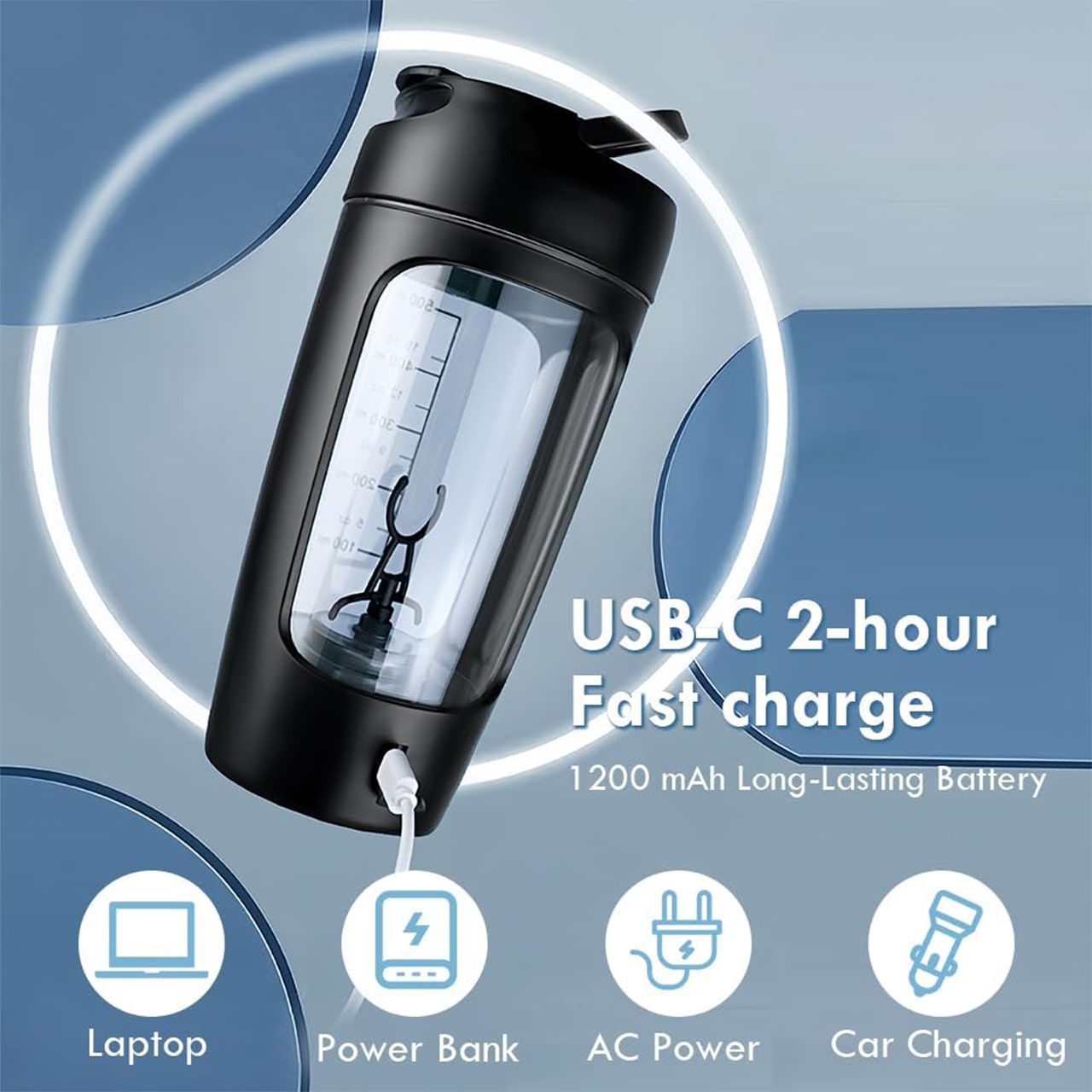 ProteinShaker, an electric shaker with a container that is also a bottle - Image 3