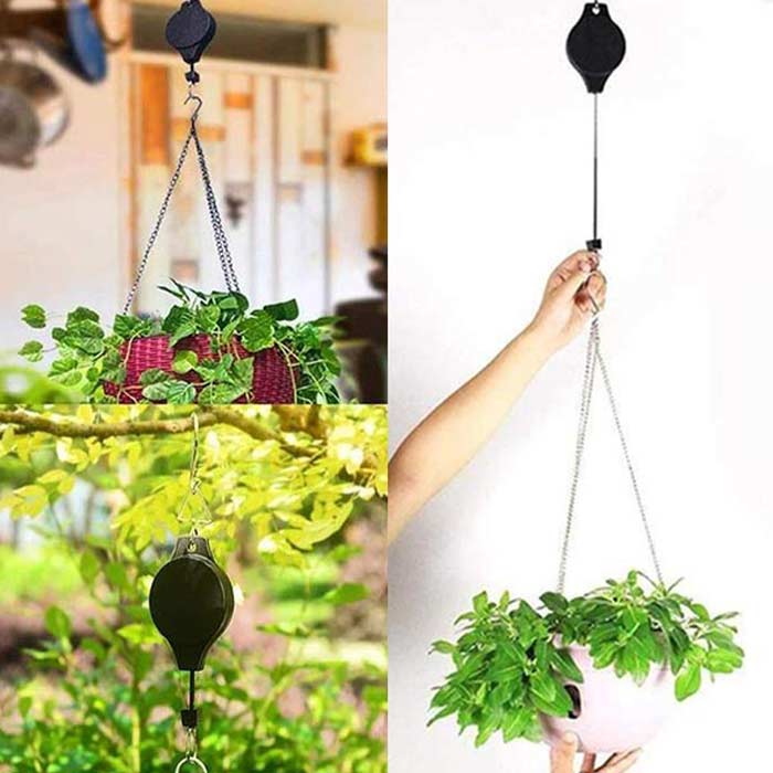 PullGarden, set of 2 hooks for hanging plants with stretch strap - Image 5