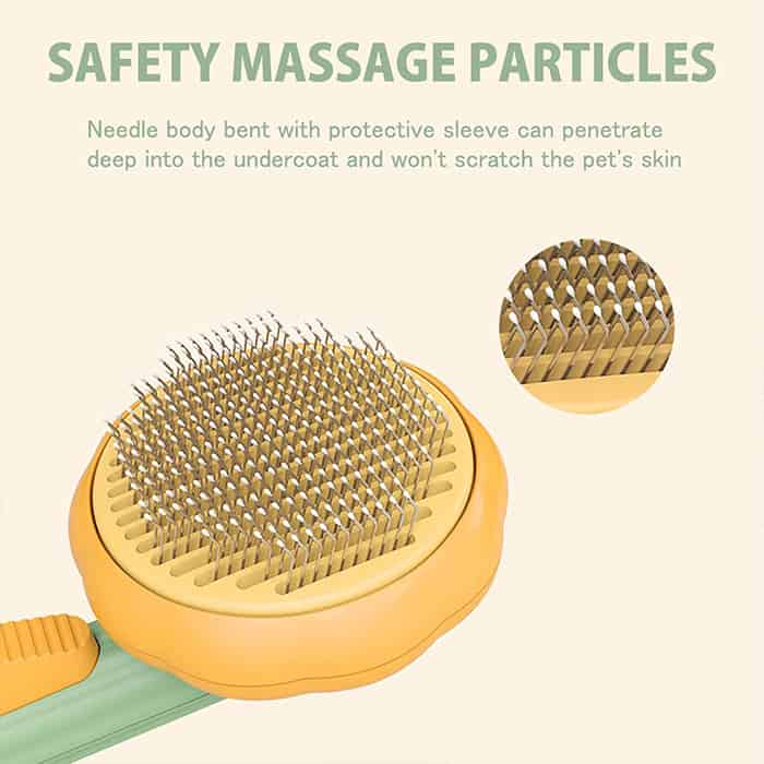 PumpkinComb, pet brush with easy clean button - Image 2