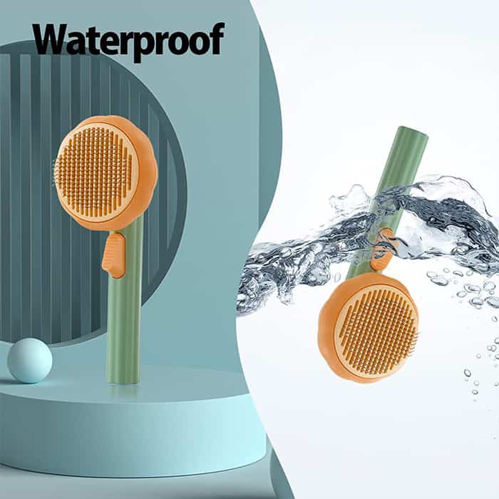 PumpkinComb, pet brush with easy clean button - Image 3