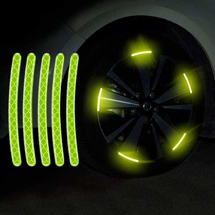 Reflective stickers are great for brightening up your rims when driving - especially at night and in the evening!