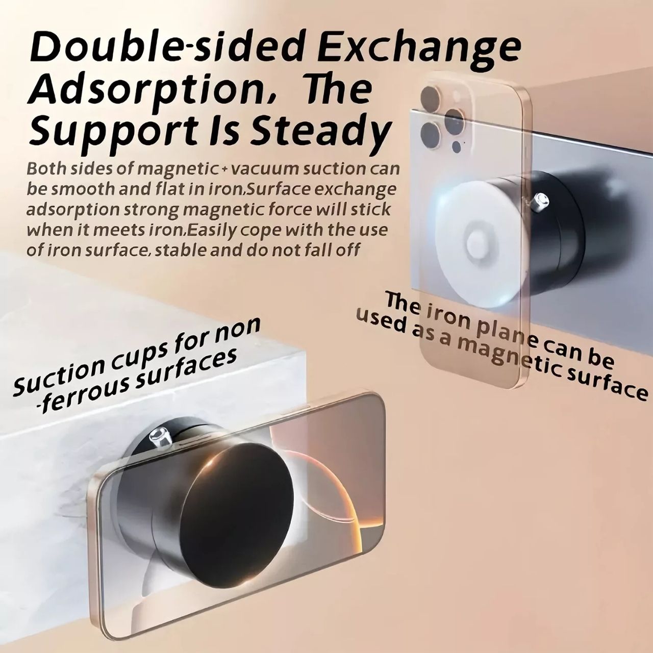 RingMag, universally adjustable magnetic phone holder with vacuum suction cup - Image 4