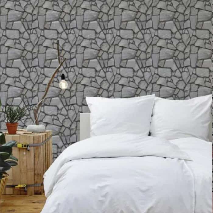 3D wallpaper in imitation rock