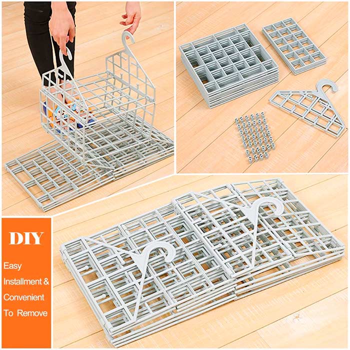 The folding shelf has 5 spacious shelves where you can store clothes, toiletries, towels, bed linen, slippers, etc.