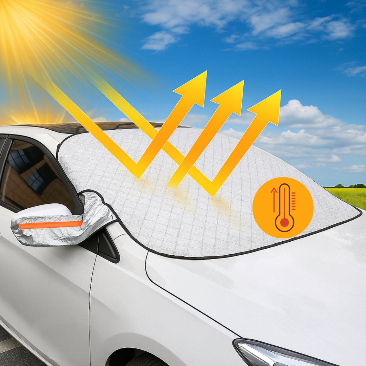 The magnetic coating protects your car from the heat by preventing the interior from overheating and consequently reducing the need for cooling.