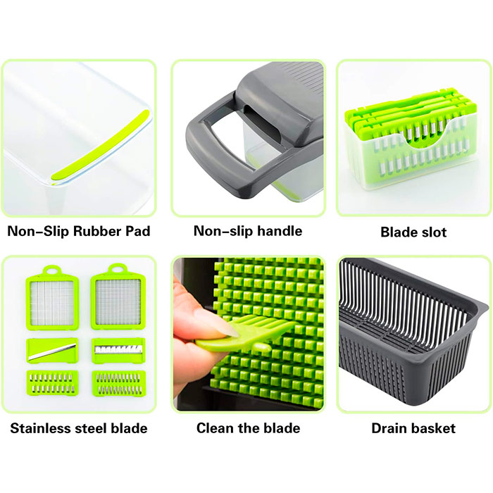 Slicy, vegetable and fruit slicer with 7 different blades - Image 6