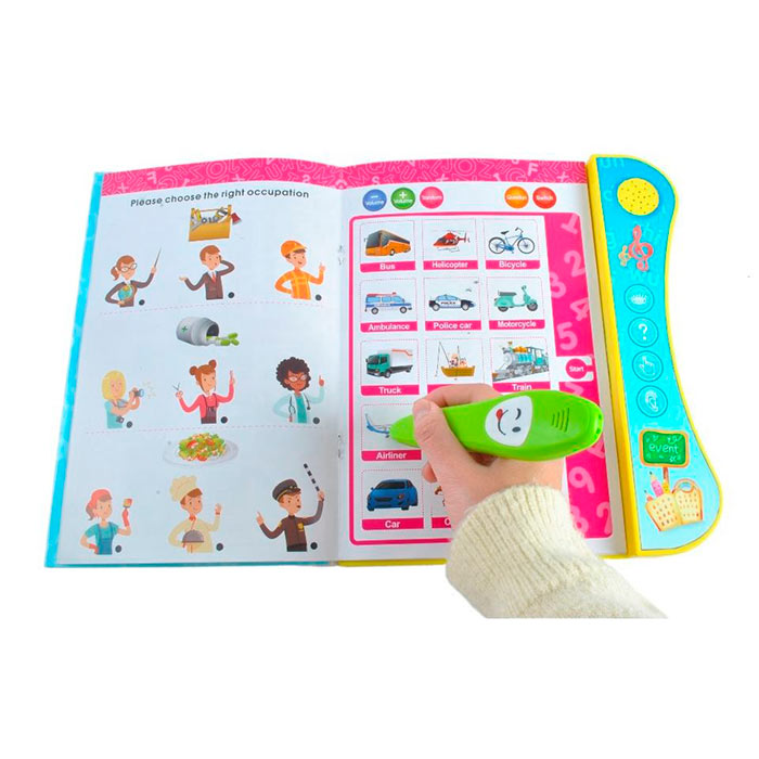 This didactic book provides a fun and integrated way to learn English through sound, pictures and words, where the child tests their knowledge with a sound pencil!
