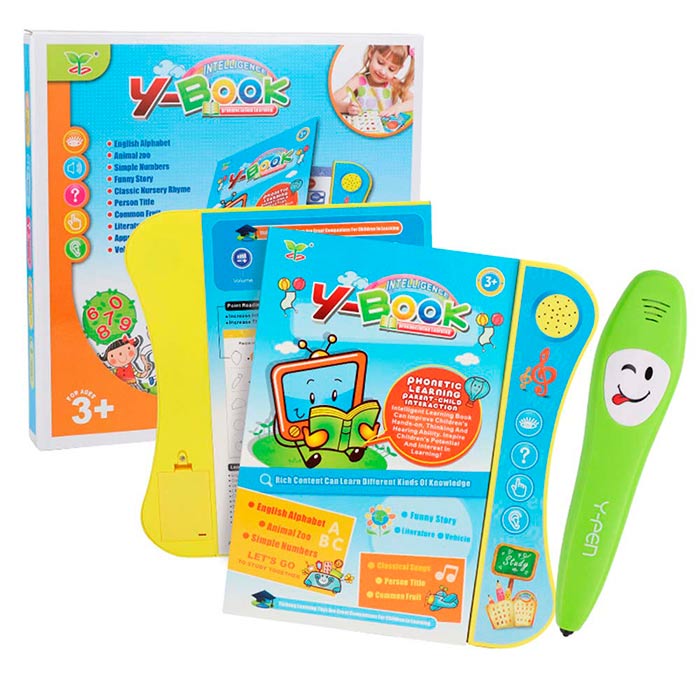 A children's book makes learning English interactive and fun, which is a better choice for a child's development than learning through screens.