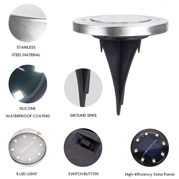 SolarGardenLights, 4 solar LED garden or pathway lights - Image 4