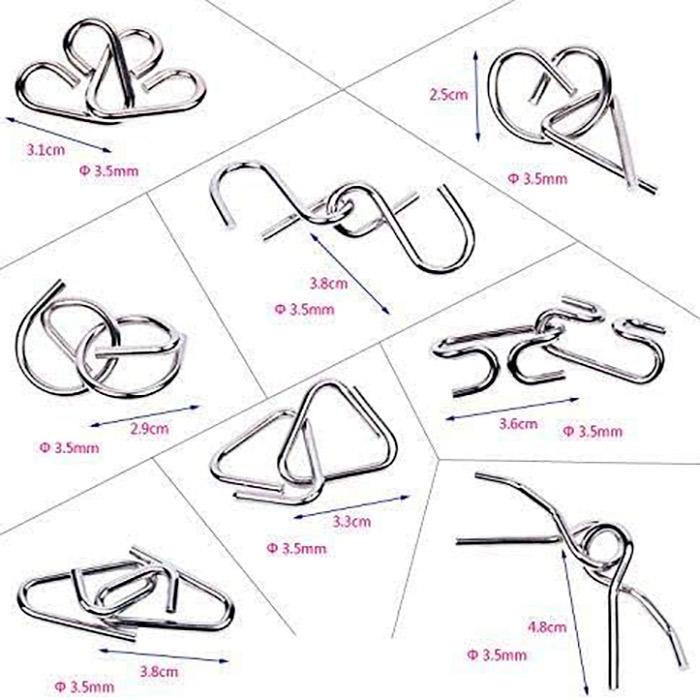 SpiralPuzzle 8-Piece Metal Puzzle Set - Image 3