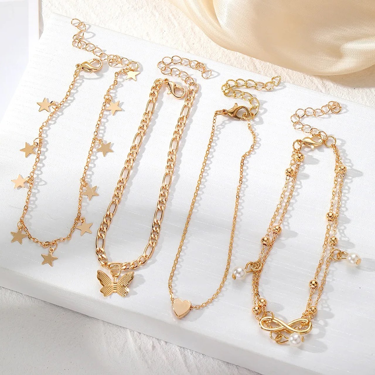 SummerSet, set of 4 leg bracelets
