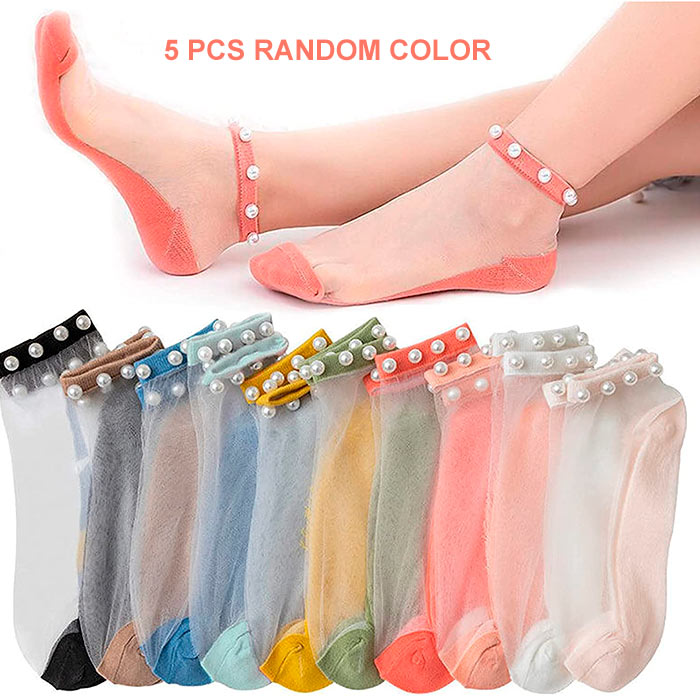 10 different women's socks - accentuate your style with fashionable socks in different colours and cute beads and flower motifs!