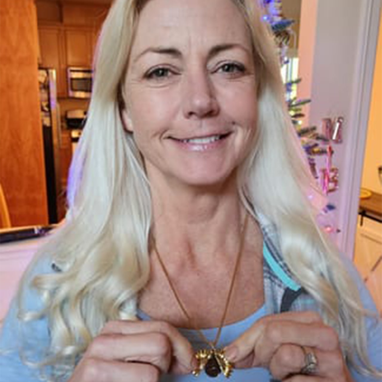 SunNecklace, necklace with sunflower motif and cute inscription
