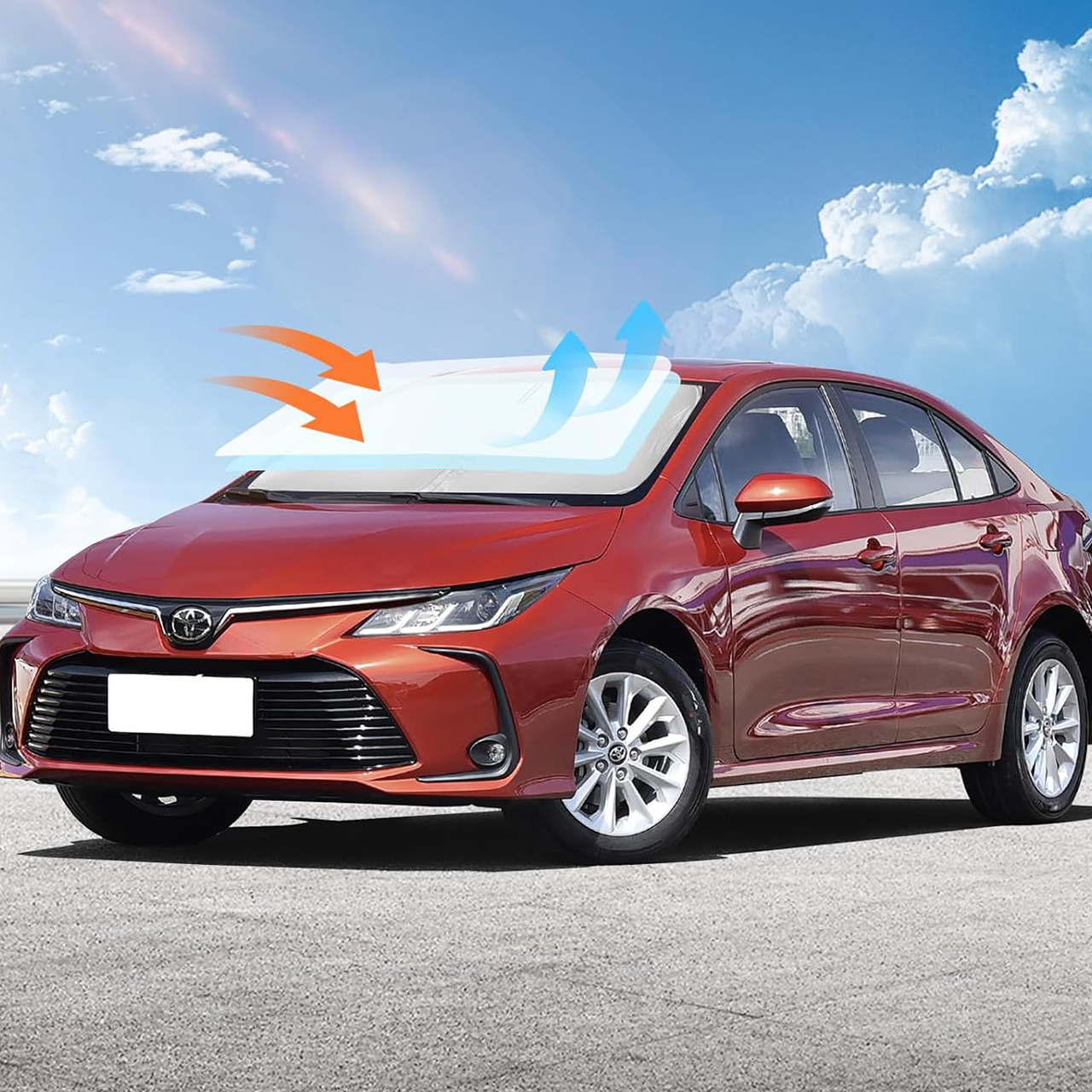 Effective protection for the dashboard, seats and steering wheel against the hot rays of the sun!