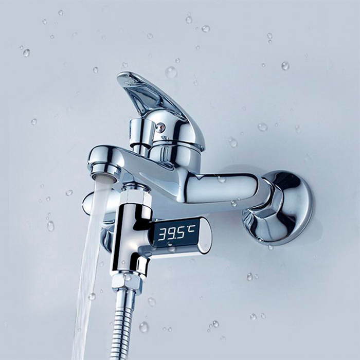 Simply place the shower thermometer between the tap and the hose and it will work using the energy from the water flow!