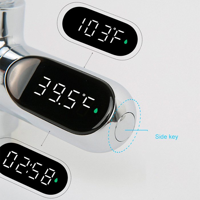 The water thermometer measures the temperature from 5 to 85 °C and displays it on the LED display.