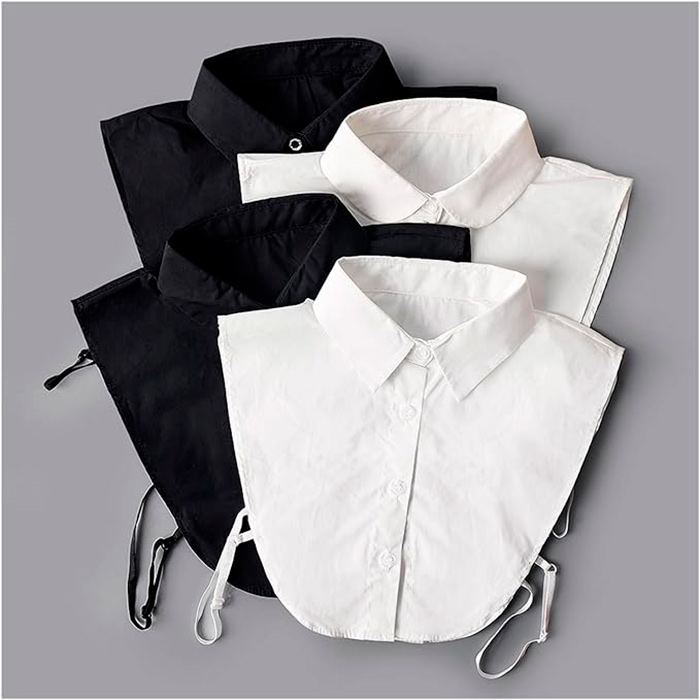 TopCollar, women's shirt collar (black and white) - Image 3