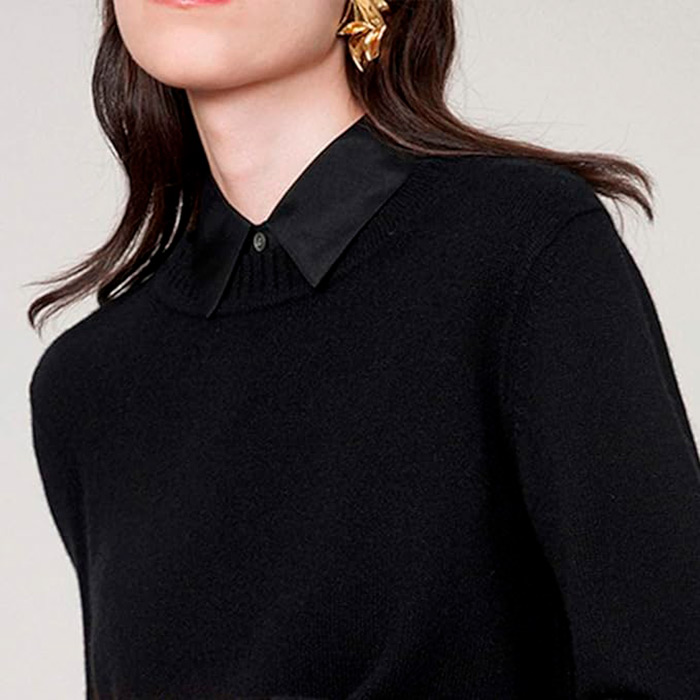 TopCollar, women's shirt collar (black and white) - Image 7