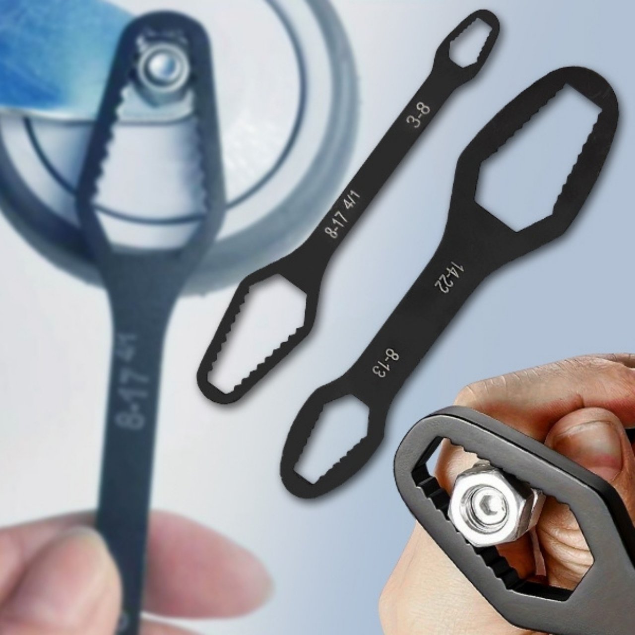 Suitable for DIY and professional maintenance work - replace a whole toolbox with one wrench.