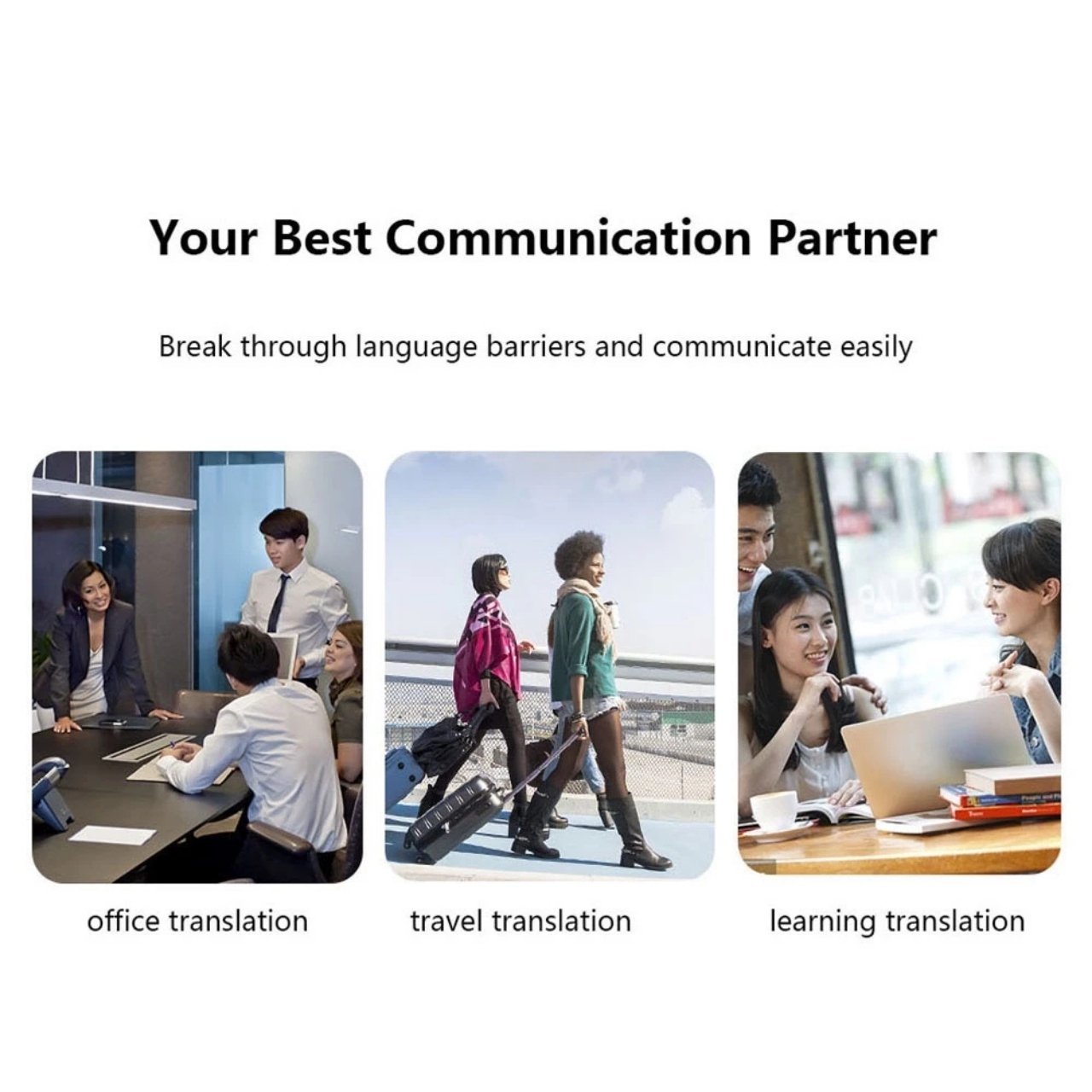 Thanks to its powerful battery, it’s the ideal companion for travel, meetings, or events where you need reliable translation all day long.
