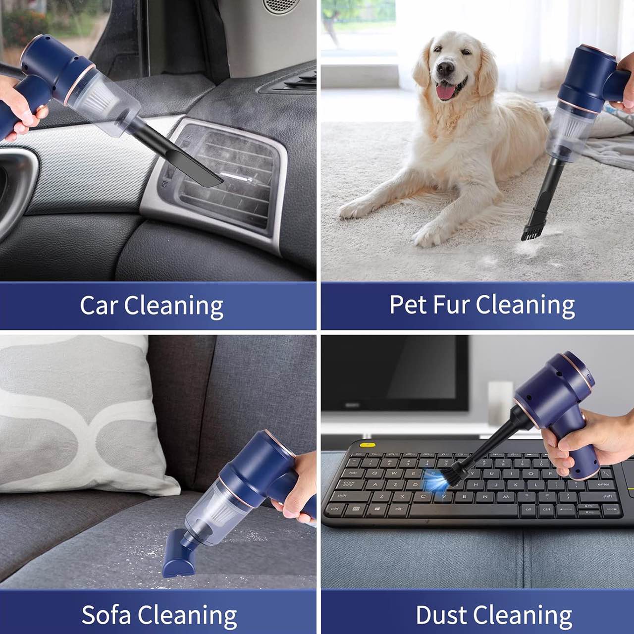 Use it as a dust or leaf blower and to clean hard-to-reach corners.