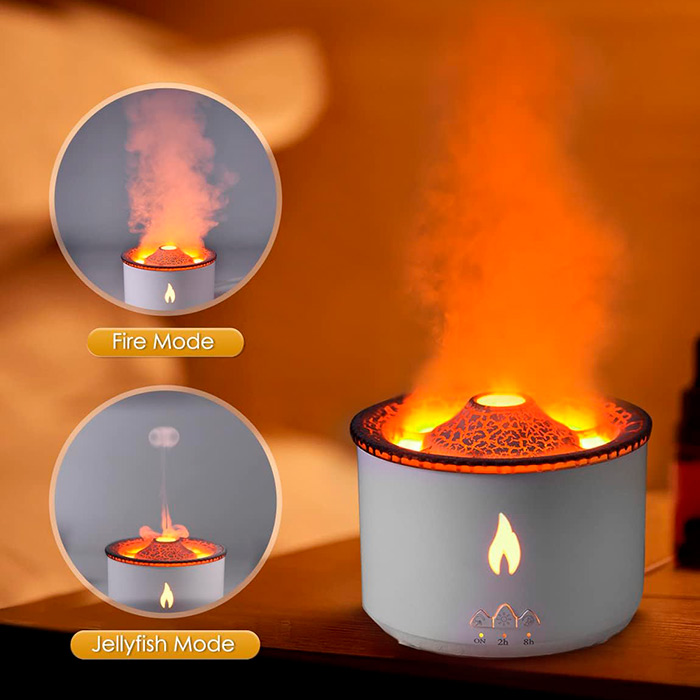 The diffuser has a smart timer: 2 hours (higher power), 8 hours (lower power) and continuous operation.