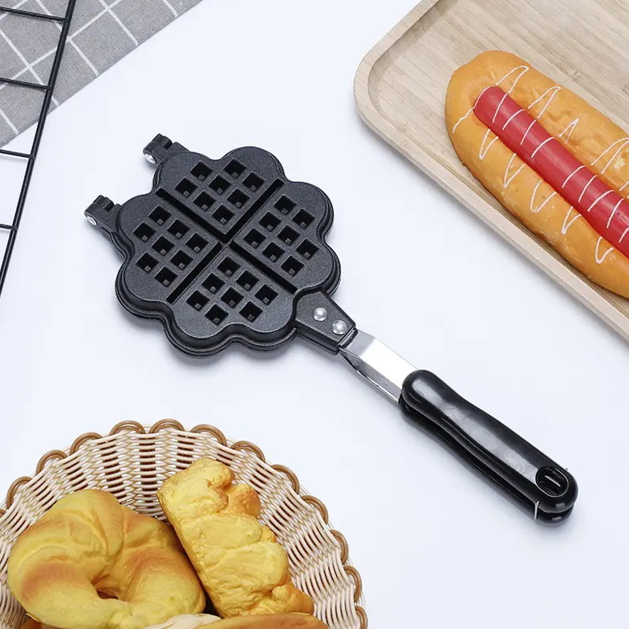 The non-stick coating prevents the mass from sticking to the surface.