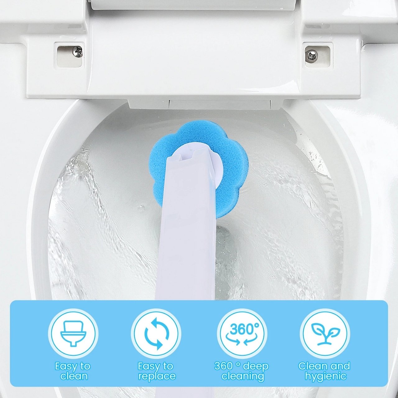 The set is easy to install on the wall with its self-adhesive design.