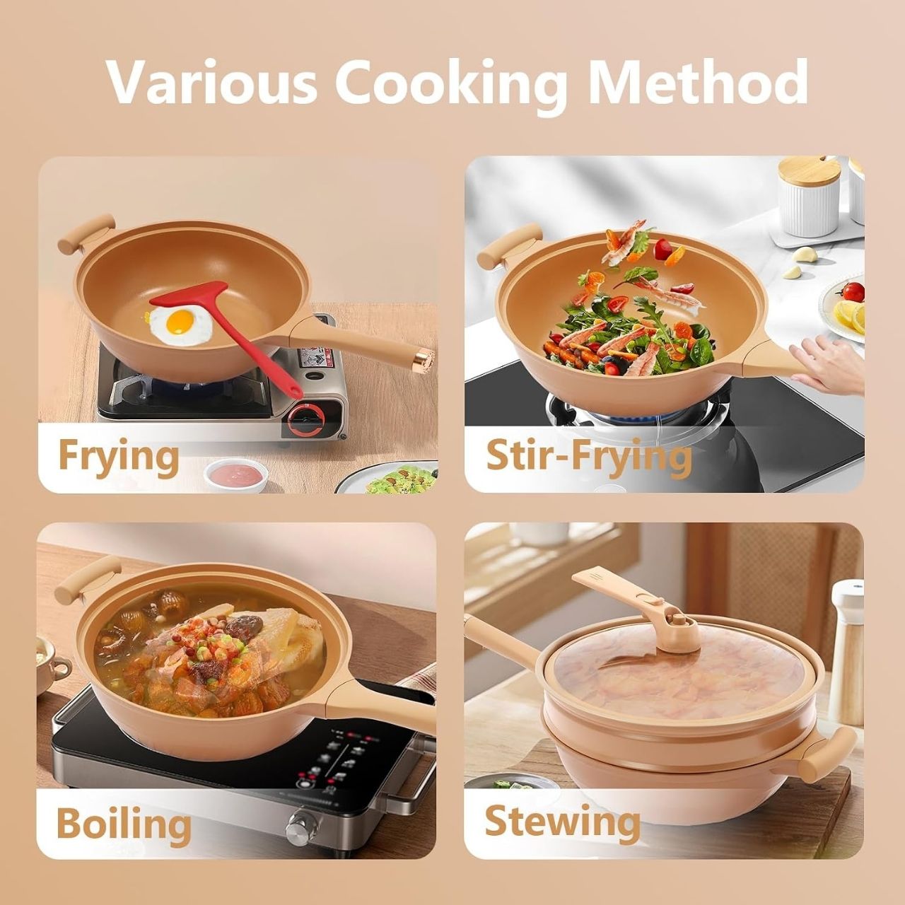 For braising, roasting and steaming
