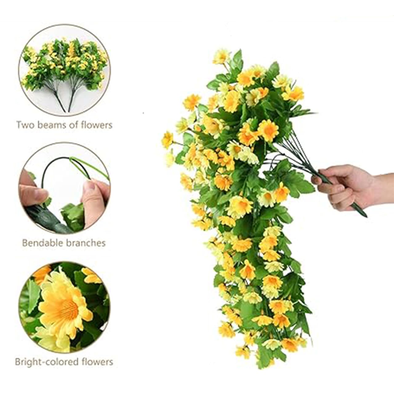YellowFlowers, artificial hanging flowers with a natural look - Image 4