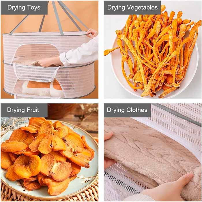It has a zipper to protect food from insects and bugs.