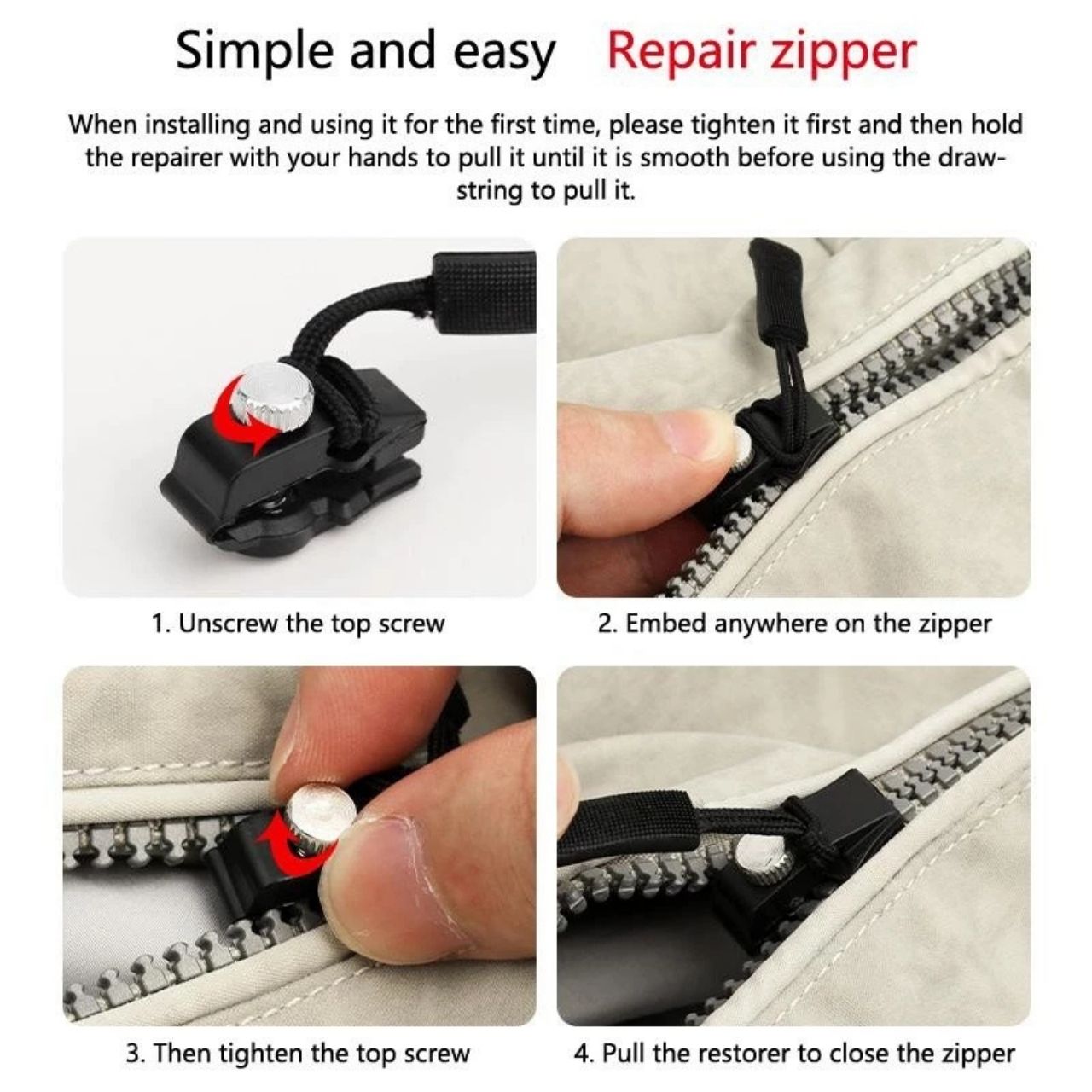 ZipFix, multi-purpose zipper repair kit (12 pieces) - Image 4